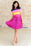 Just a Flirt Pleated Skirt in Magenta