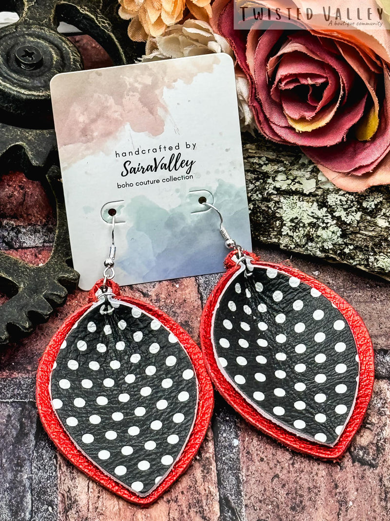 Red Lady Polka Dot Earring